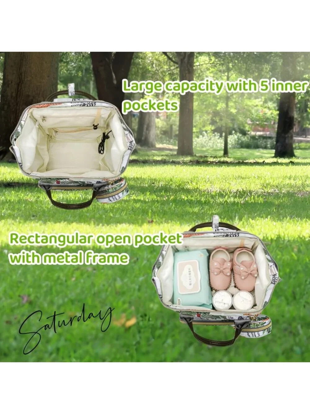 Stylish Tactical Diaper Backpack for Parents with USB Port & Animal Print Design